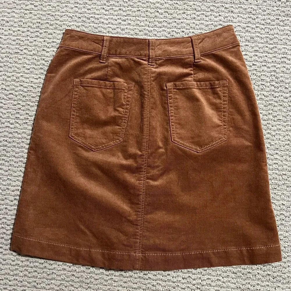 Cabi 3755 Women's Brown University Corduroy Button Front‎ A-Line Skirt Size 4